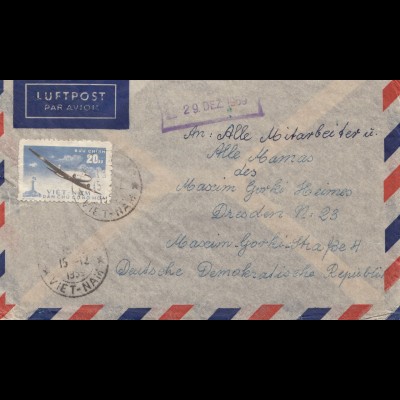 Vietnam 1959: air mail Ha Noi to DDR-Dresden