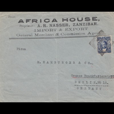 Zanzibar letter Africa House to Berlin