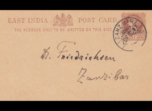 Zanzibar 1897 post card local