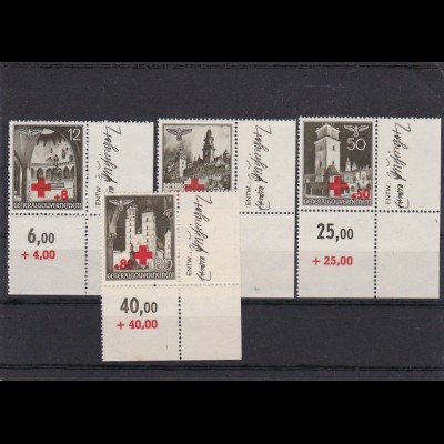 (GG) Rotes Kreuz, postfrisch, E4 Eckrand, Entwerfer, MiNr. 52-55