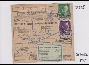 GG: Auslands-Paketkarte, Ryczow nach Strassburg/Els