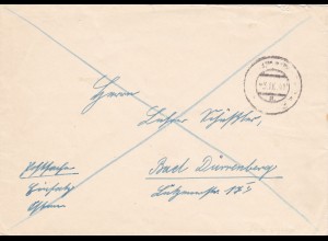 GG: Brief aus Skarzysko, Postsache Einsatz Osten-Postschutz nach Bad Dürrenberg