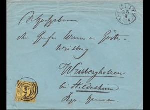 Thurn und Taxis: Brief nach Wisberghausen bei Hildesheim 1855