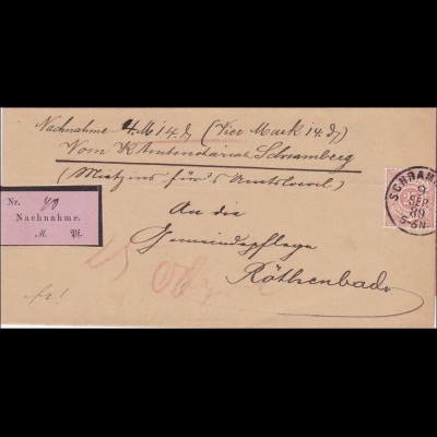 Württemberg: Nachnahme Brief von Schramberg nach Röthenbach 1889