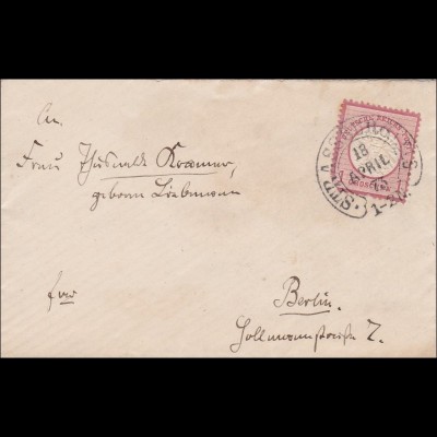 Brief von Strassburg nach Berlin 1873