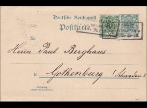 Brief Remscheid-Viesringhausen nach Göteburg (Schweden) 1890, Sign. Zenker BPP