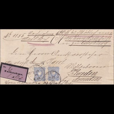 Brief von Osterburg nach Kläden bei Arendsee (Altmarkkreis Salzwedel) 1885