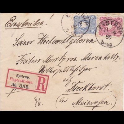 Brief von Eystrup nach Diekhorst 1886