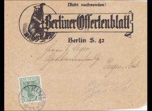 Germania: Adressfeld Ausschnitt Berliner Offertenblatt 1903