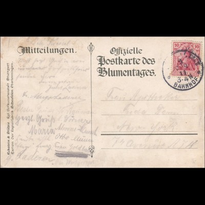 Germania: Ansichtskarte vom Blumentag 1911
