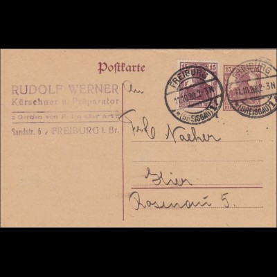 Germania: Postkarte aus Freiburg 1920