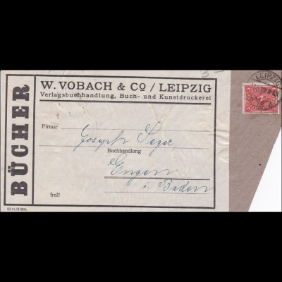 Inflation: Adressteil für Büchersendung von Leipzig 17.5.1922