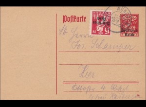 Inflation: Ganzsache von München 23.6.1920