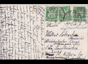 Weimar: Ansichtskarte über Saarbrücken nach Amsterdam 1926