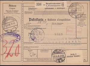 Weimar: Paketkarte von Ehrenfriedersdorf nach Island 1929
