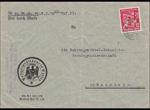 III. Reich: Brief Polizeipräsident Berlin nach Mannheim 1935: POL Lochung
