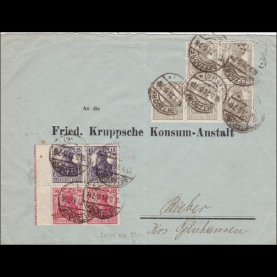 Germania: Brief von Betzdorf nach Bieber 1921