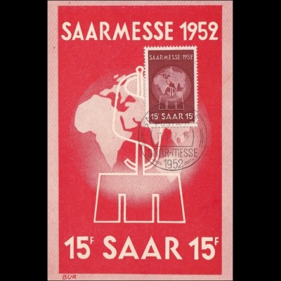 Ansichtskarte zur Saarmesse 1952