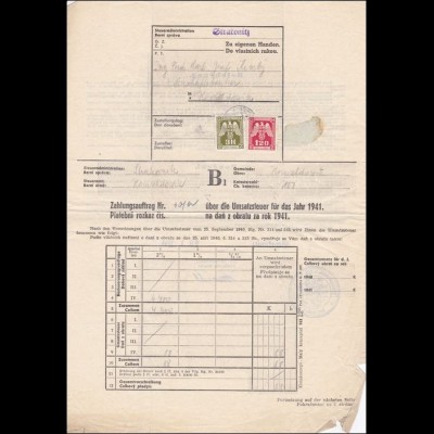 B&M: Strakonitz Zahlungsauftrag Umsatzsteuer 1941