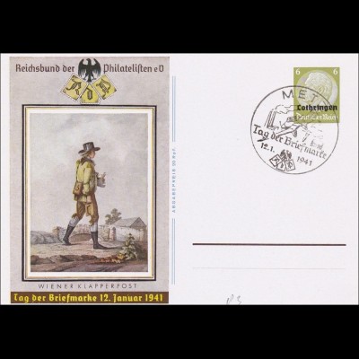 1941 Ganzsache P3, Tag der Briefmarke