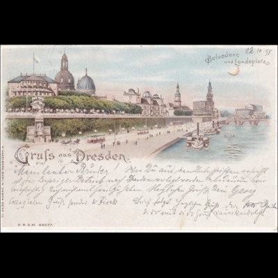 Ansichtskarte AK: Gruss aus Dresden 1899