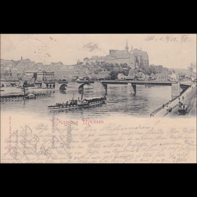 Ansichtskarte AK: Gruss aus Meissen 1898, Schiff