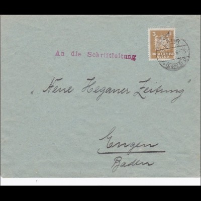 Perfin: Brief aus Lahr, 1925, MS