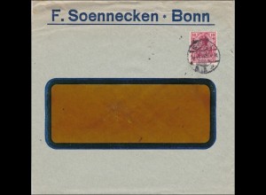 Perfin: Brief aus Bonn, F. Soennecken, FS