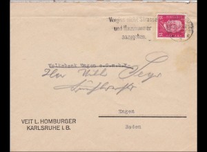Perfin: Brief aus Karlsruhe, Veit Homburger, 1931,