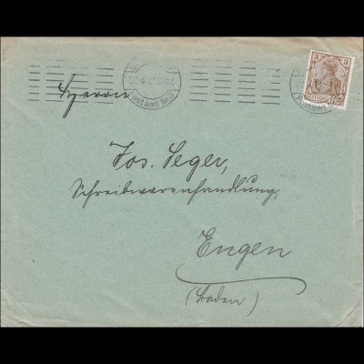 Perfin: Brief aus Stuttgart, 1912,