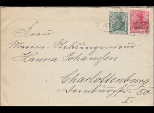Polen:Brief aus Karthaus/Westpreussen nach Charlottenburg 1918. Brief mit Inhalt