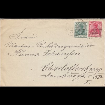 Polen:Brief aus Karthaus/Westpreussen nach Charlottenburg 1918. Brief mit Inhalt