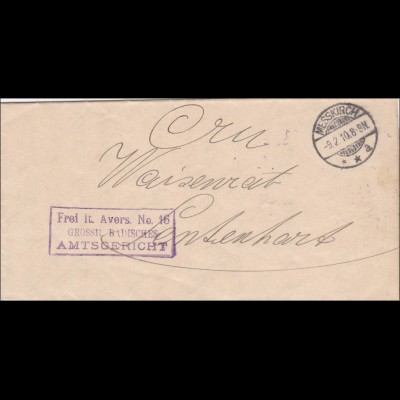 Badisches Amtsgericht Messkirch nach Sentenhart 1910