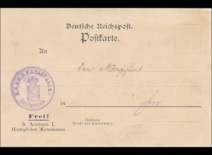 Postkarte Salzungen Herzogliches Katasteramt 1897