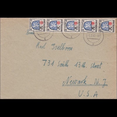 Französische Zone: Brief aus Winnweiler 1947 in die USA