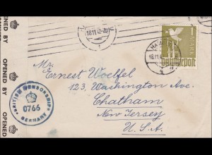 Brief von Hamburg nach USA mit US Zensur 1947