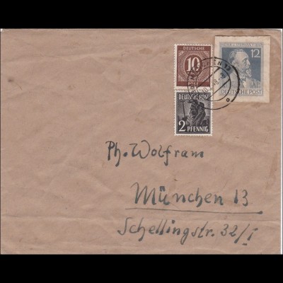 Brief von Grünwald nach München 1948