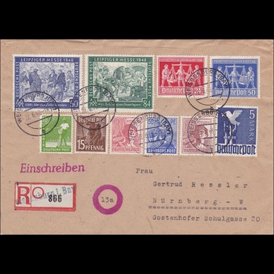 Einschreiben Weissenburg nach Nürnberg 1948