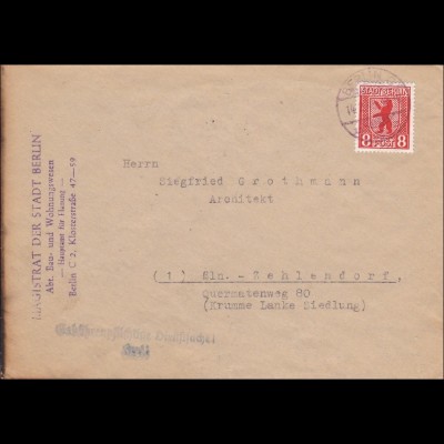 SBZ: Brief von Berlin nach Zehlendorf - violette Marke 1946