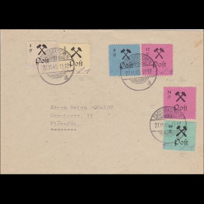 SBZ: Brief aus Grossräschen nach Flöha 1945