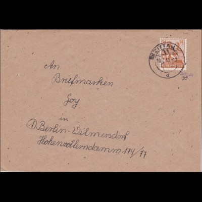 SBZ: Brief aus Zittau nach Berlin-Wilmersdorf 1949 - Handstempel