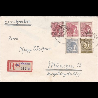 BiZone: Einschreiben von München 1949