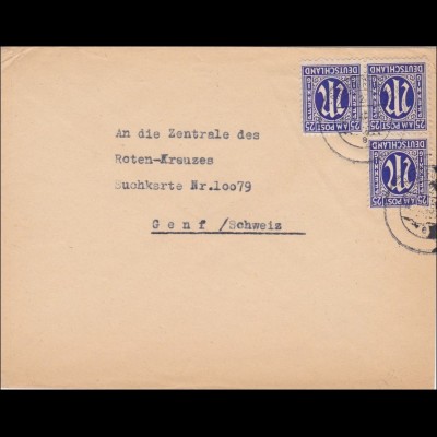 BiZone: Brief von Frankfurt/Main and das DRK in Genf 1946