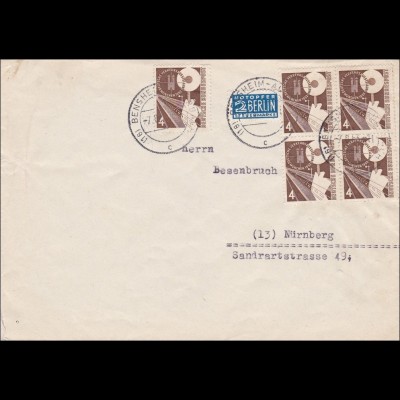 Brief aus Bensheim nach Nürnberg 1952