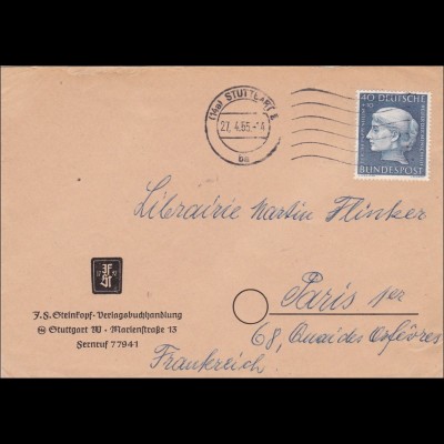 Brief aus Stuttgart 1955 nach Paris