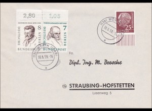 Brief von Wörth nach Straubing 1959, Ur-Walze