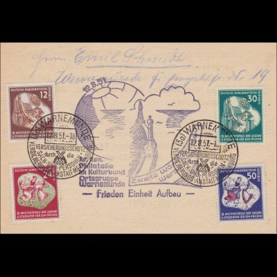 Warnemünde-Versicherungsschutz - Werbeschau - Arbeitsgruppe Philatelie 1951