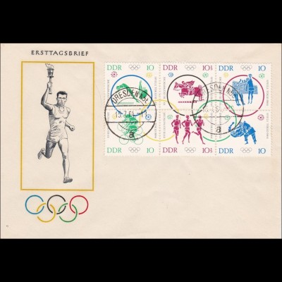 DDR: 1964: FDC Dresden - Olympiade