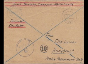 Durch Deutsche Dienstpost NL - Postsache Einsatz Westen - Postschutz
