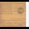 Germania: Paketkarte von Wrist nach Hermsdorf 1912, MiNr. 88I